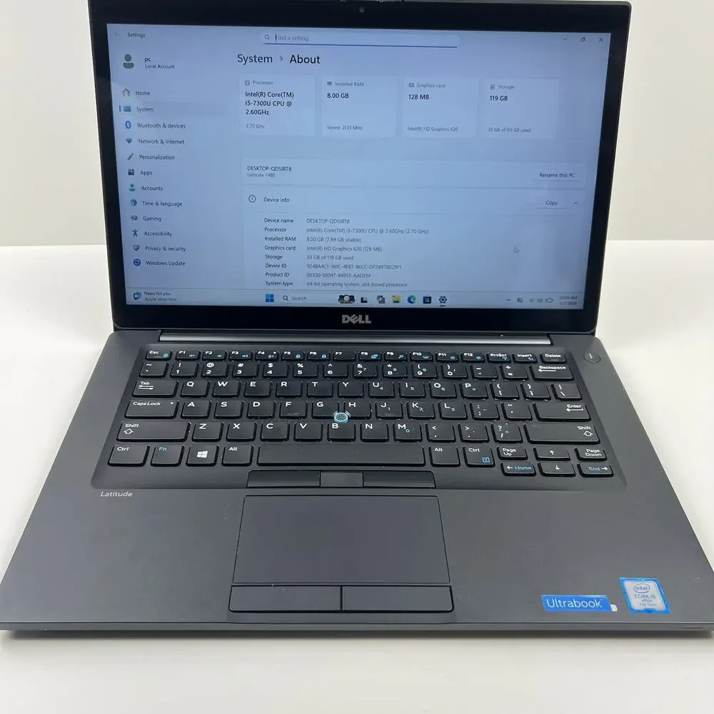Dell Latitude 7480 14 Laptop Intel Core i5 4GB RAM 128GB SSD Win11P Touch Screen